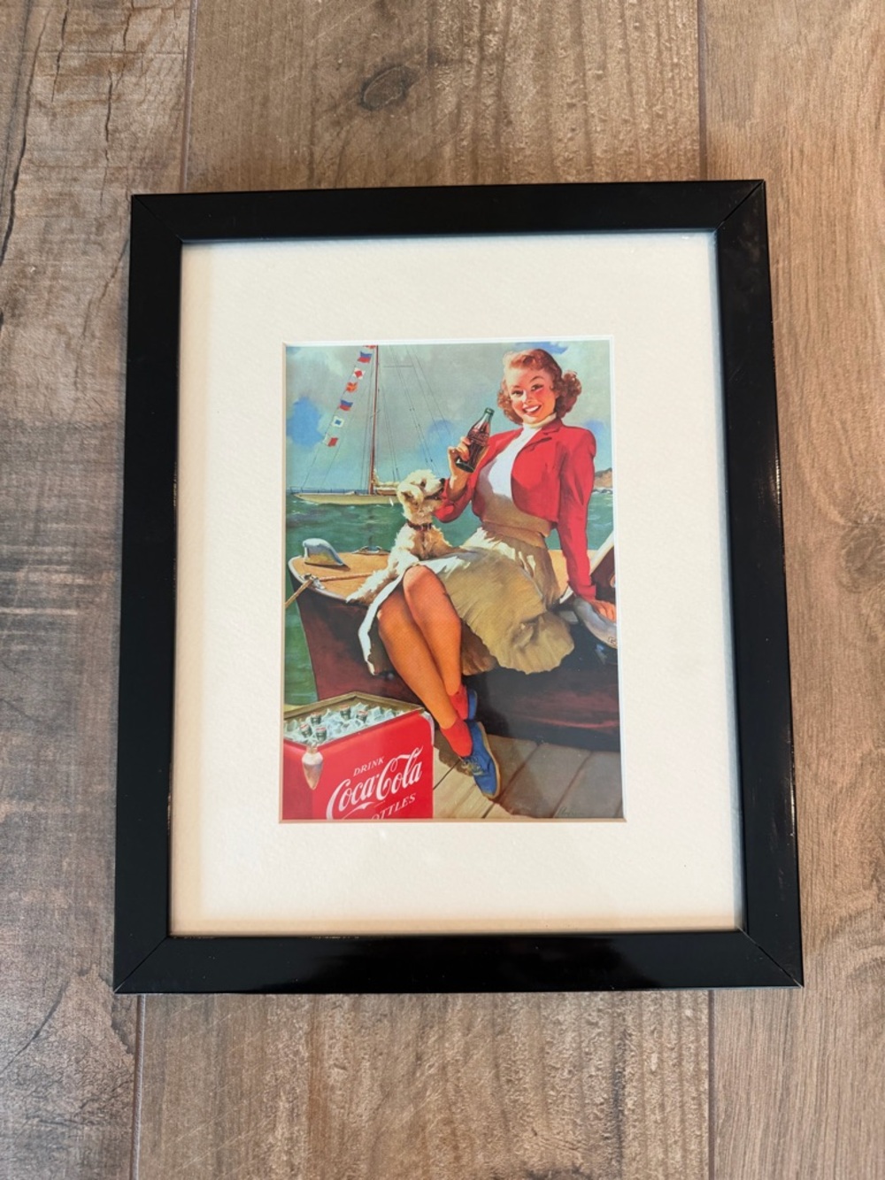 Set of 3 Framed & Matted Vintage Coca Cola Postcards - Picture 2 of 5